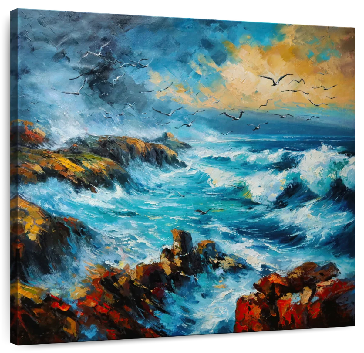 Sea Gulls In Storm County Mayo Wall Art